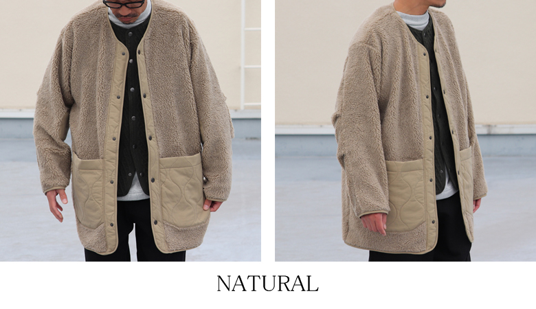 托斯卡尼絨毛拼接外套 Natural｜供應商原圖・多角度參考