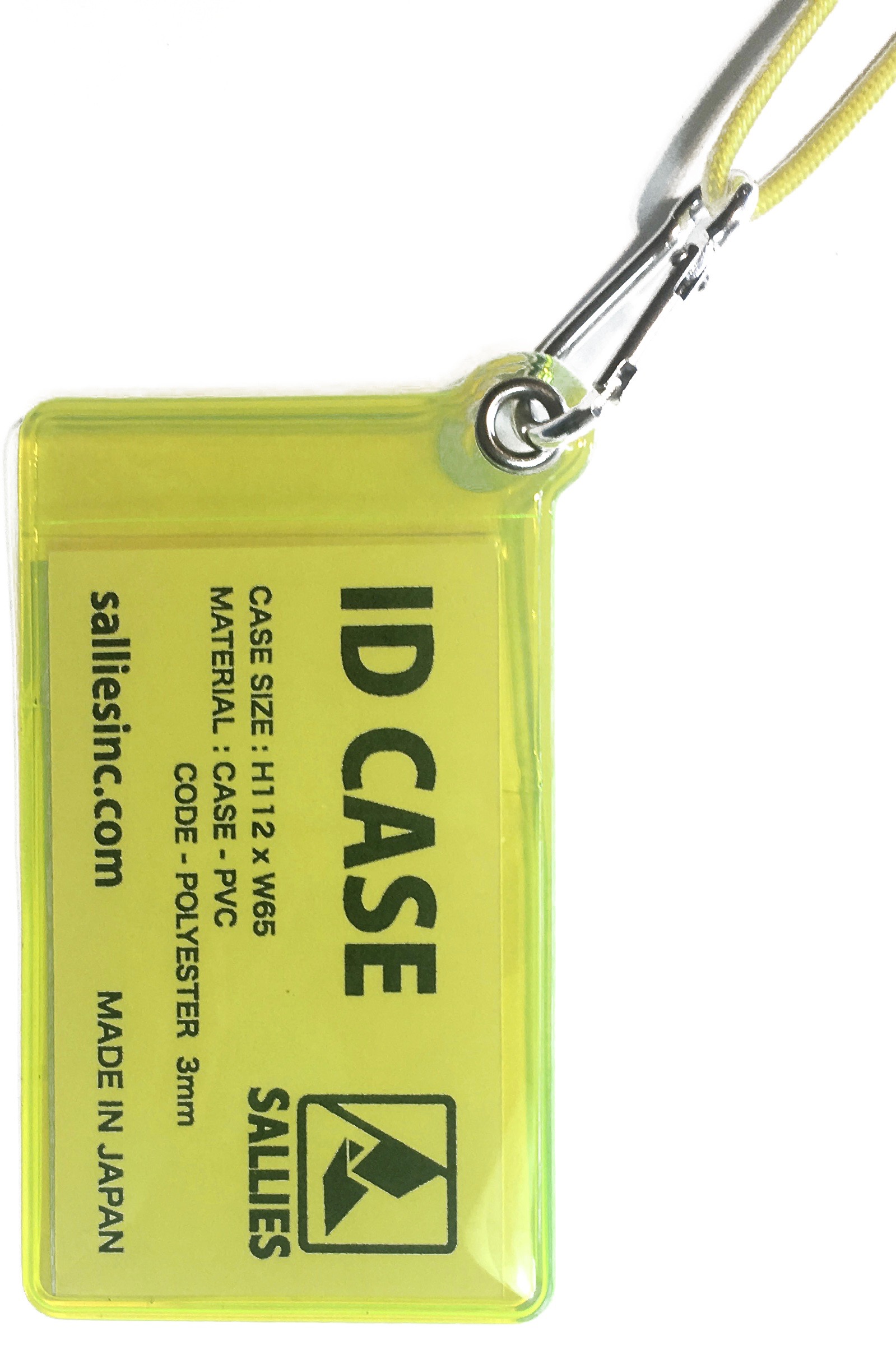 ID CASE 透明色證件套 Yellow｜正面與扣環
