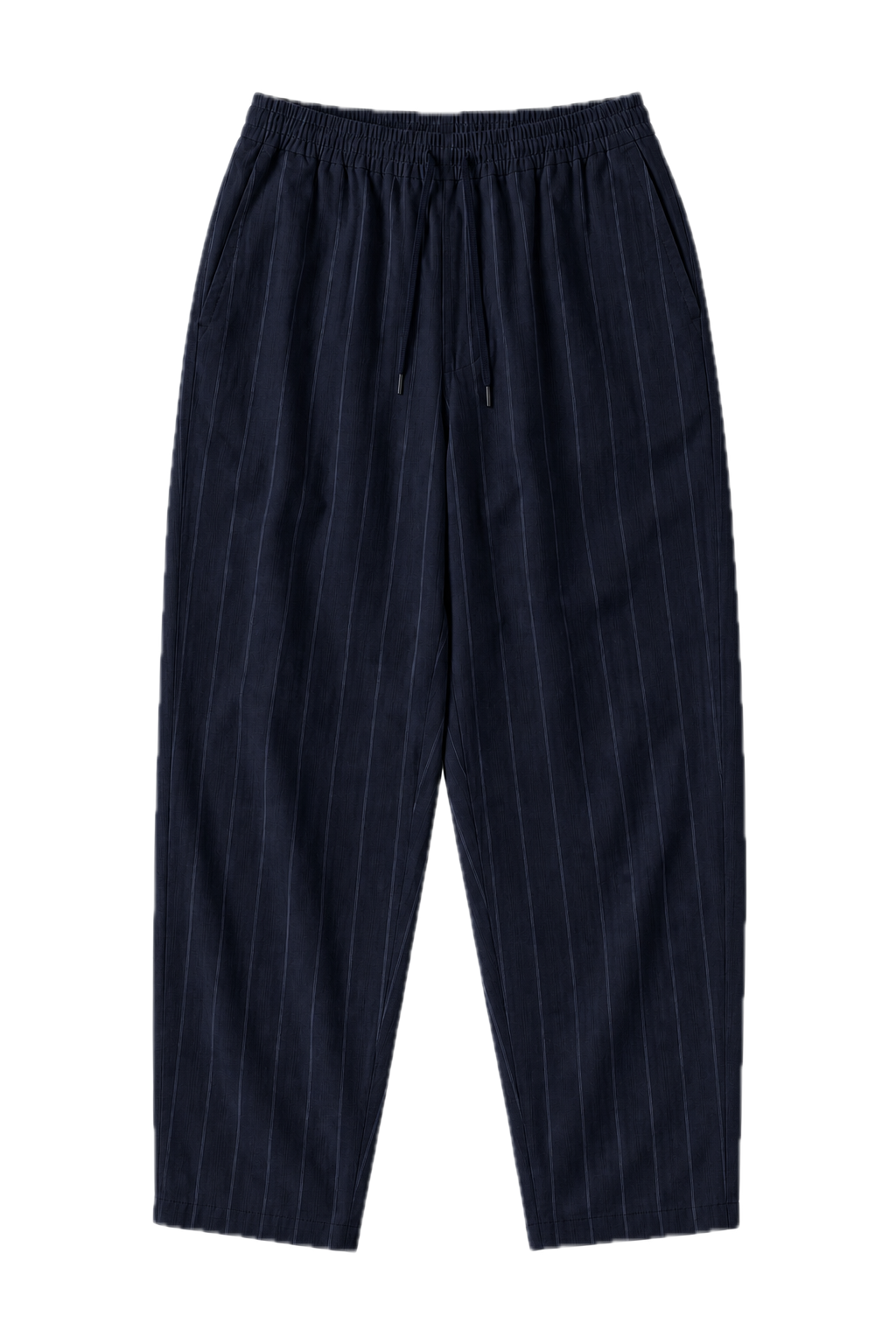 AUD3554 Navy Stripe Reflax 雙褶錐形褲