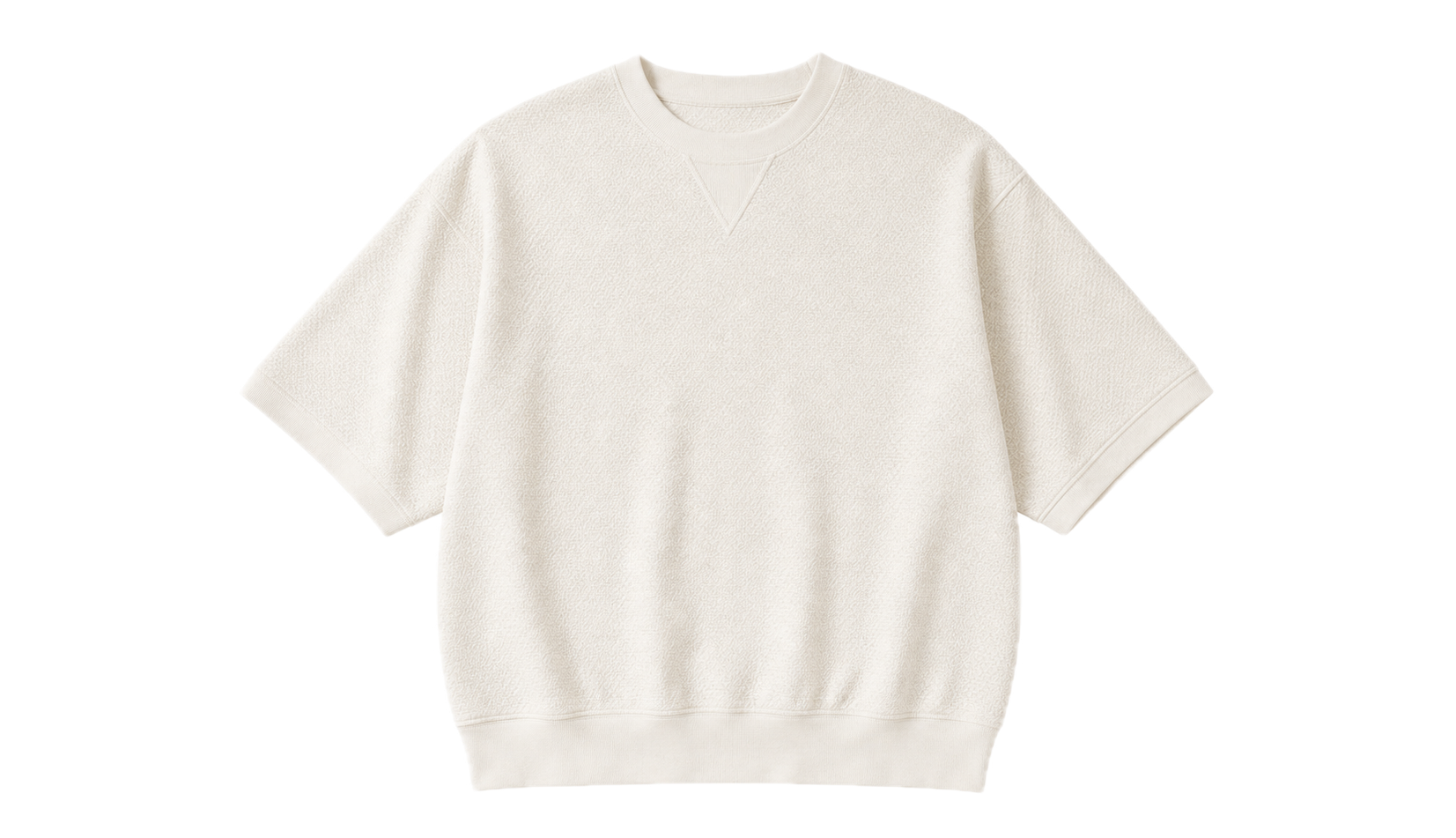 AUD6714 Ivory 泉州蜂巢織短袖上衣