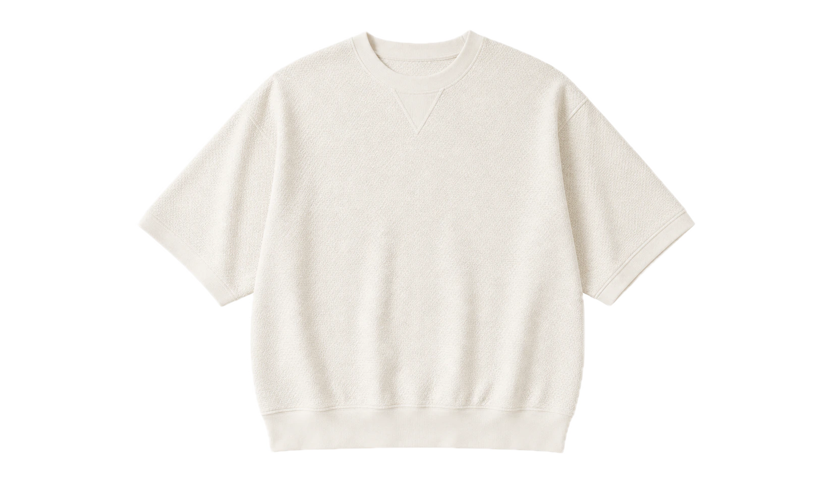 AUD6714 Ivory 泉州蜂巢織短袖上衣