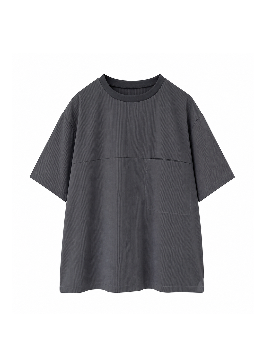 輕量透氣短袖上衣 STEEL GREY 自製去背正面