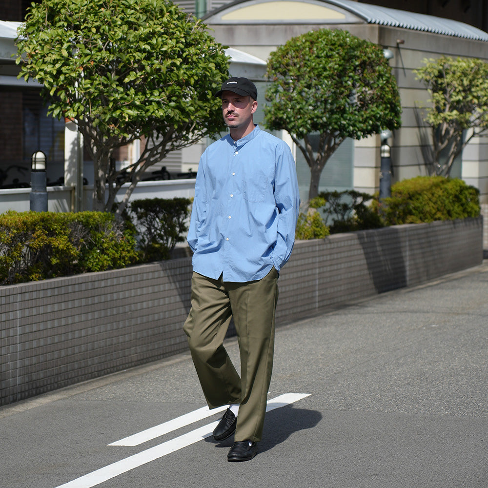日製半鬆緊壓褶錐形長褲 KHAKI 供應商實穿 1