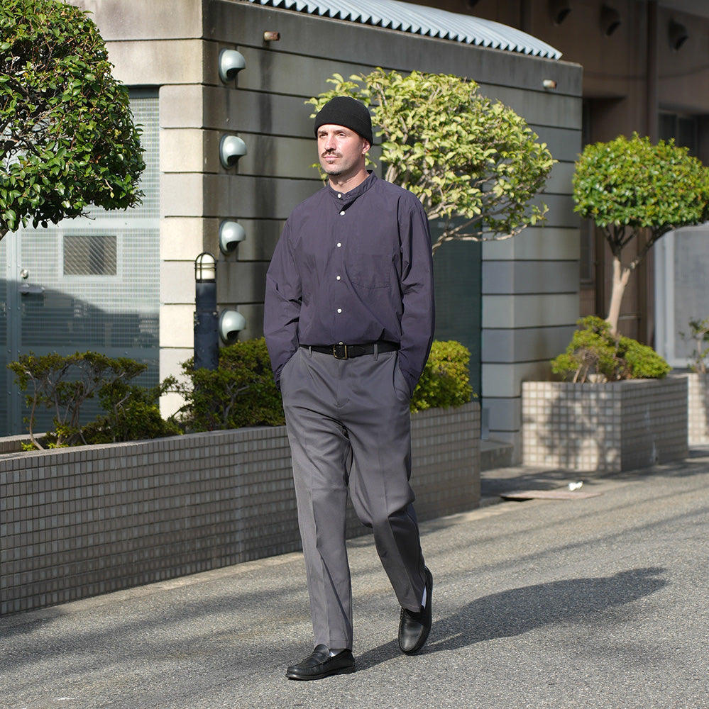 日製半鬆緊壓褶錐形長褲 CHARCOAL 供應商實穿 1