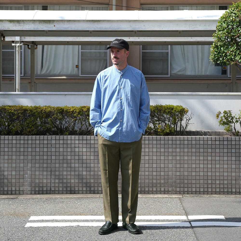 日製半鬆緊壓褶錐形長褲 KHAKI 供應商實穿 3