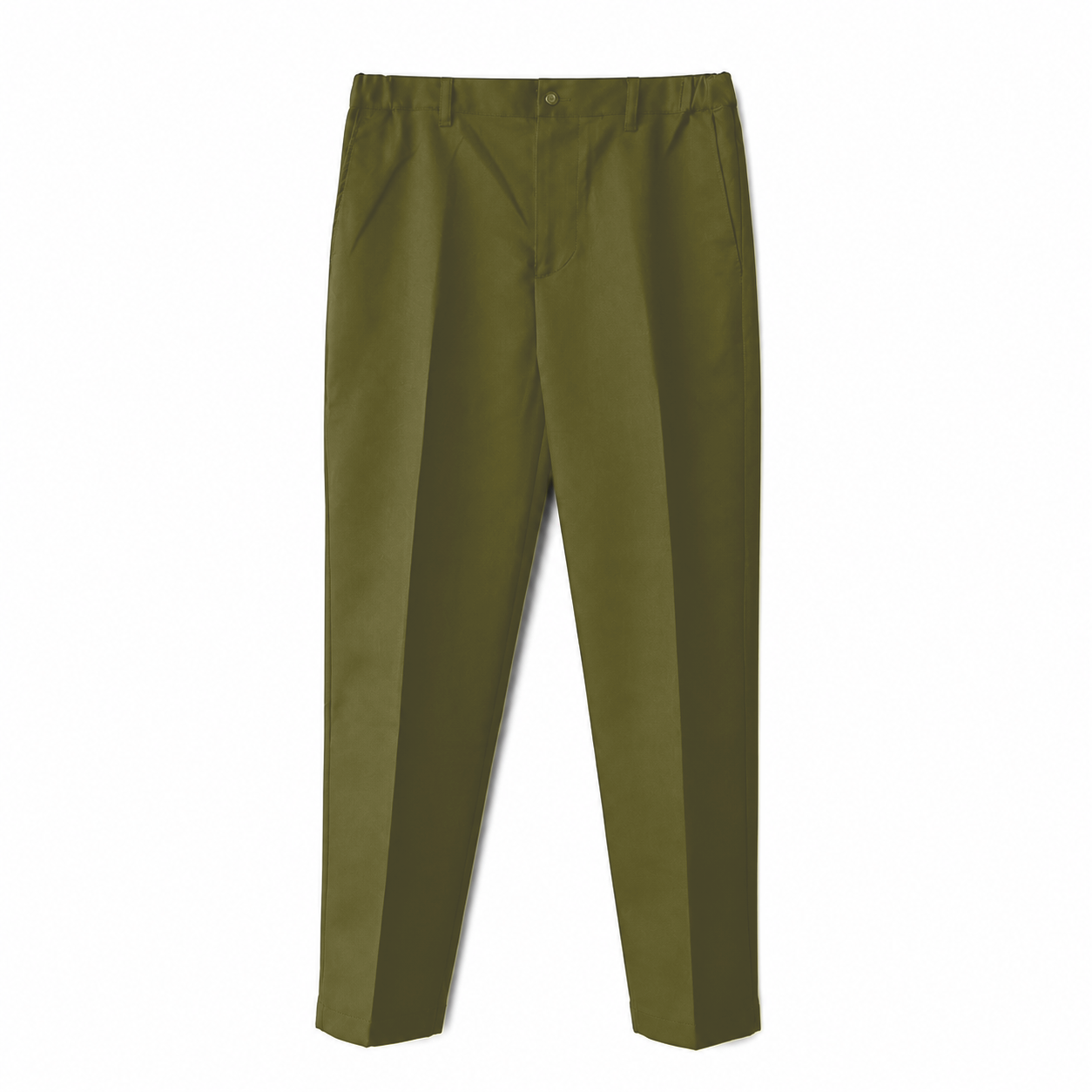 日製半鬆緊壓褶錐形長褲 KHAKI