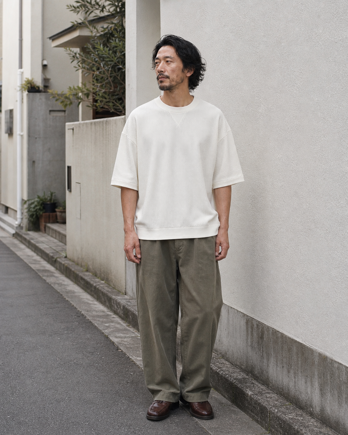 泉州蜂巢織夏季上衣 Ivory 昭雄實穿 A