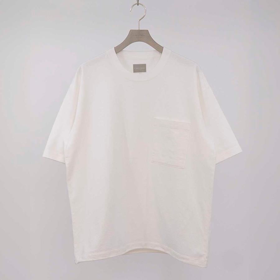 抽繩口袋短袖上衣 米白・正面